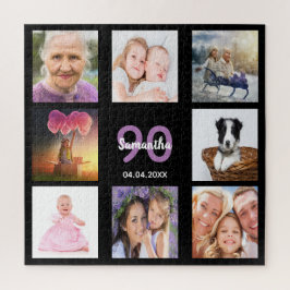 90. Geburtstag 90 Foto schwarze Frau Collage Puzzle