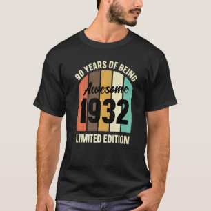 90. Geburtstag 90 Jahre alte Vintage Jahr 1932 T-Shirt