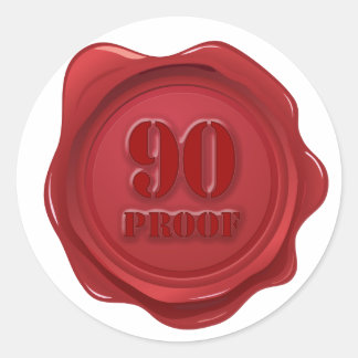 90. Geburtstag 90 Proof Party Runder Aufkleber