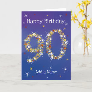 90. Geburtstag - 90. Stars - Blau - Alter 90 Karte