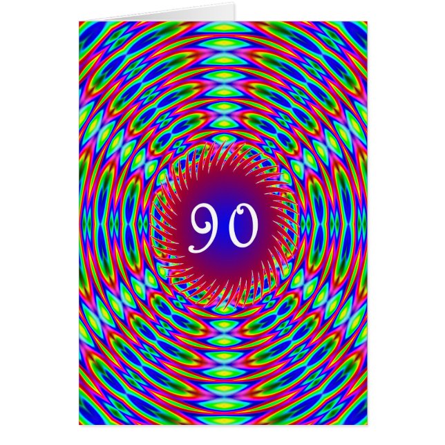 90. Geburtstag Abstrakte Trippy-Wirbel (Vorne)