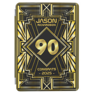 90. Geburtstag Art Deco Gold Black Great Gatsby iPad Air Hülle