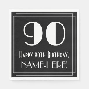 90. Geburtstag ~ Art Deco Inspiriert Look "90", Na Serviette
