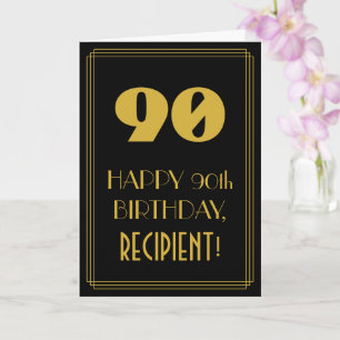 90. Geburtstag – Art Deco inspiriertes Aussehen "9 Karte