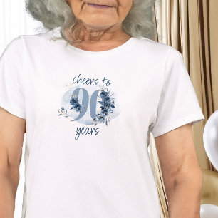 90. Geburtstag auf 90 Jahre Blumennummer T-Shirt