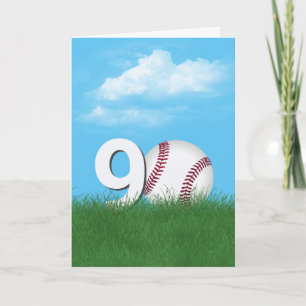 90. Geburtstag Baseball im Grünen Gras Karte