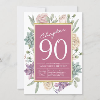 90. Geburtstag Blumenüberraschung Party Einladung