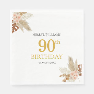 90. Geburtstag boho Blumenpapier Napkin Serviette