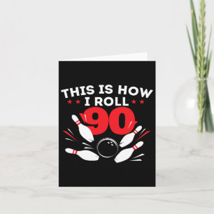 90. Geburtstag Bowling Lover 90 Jahre alt Tag Karte