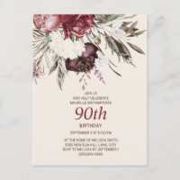 90. Geburtstag Burgund Elfenbeincreme