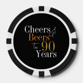 90. Geburtstag Cheers and Biere Black Gold Party Pokerchips