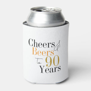 90. Geburtstag Cheers and Biere Minimales Gastgesc Dosenkühler