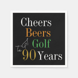 90. Geburtstag Cheers Beers Golf Party Serviette