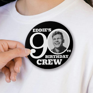 90. Geburtstag Crew benutzerdefiniertes Foto und N Button