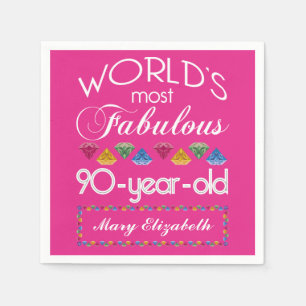 90. Geburtstag das meiste fabelhafte bunte Serviette