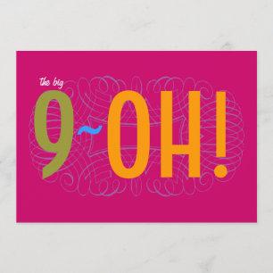 90. Geburtstag - der große 9-OH! Einladung