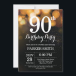 90. Geburtstag Einladung Gold Glitzer<br><div class="desc">90. Geburtstag Einladung mit Gold String Lights mit Gold Glitzer Hintergrund. Gold Geburtstag. Erwachsener Geburtstag. Männer oder Frauen laden ein. 13. 15. 16. 18. 20. 21. 30. 40. 50. 60. 70. 80. 90. 100. Jegliches Alter. Für weitere Anpassungen klicken Sie bitte auf die Schaltfläche "Anpassen" und verwenden Sie unser Designwerkzeug,...</div>