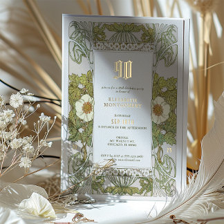 90. Geburtstag Einladung Jugendstil von Mucha