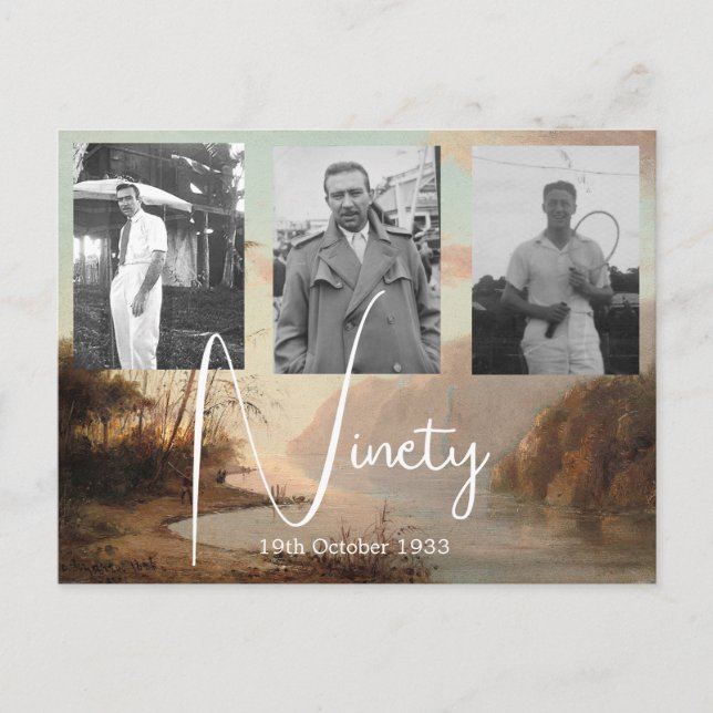 90. Geburtstag Einladung zum Tropischen Foto Postkarte (Vorderseite)