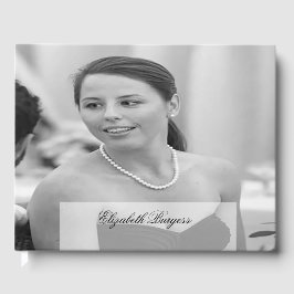 90. Geburtstag Elegant Persönliche Monogram Geburt Gästebuch