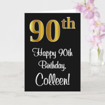 90. Geburtstag ~ Elegante Luxuriöse Imitate Gold L