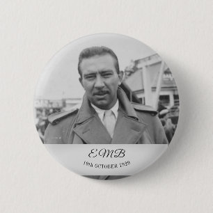 90. Geburtstag Elegantes Foto Monogram Male Geburt Button