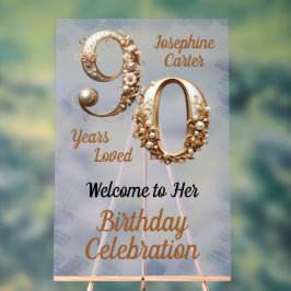 90. Geburtstag Elegantes Party Acrylschild