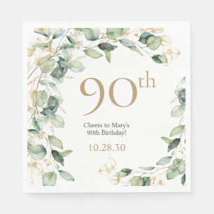 90. Geburtstag Eukalyptus Serviette
