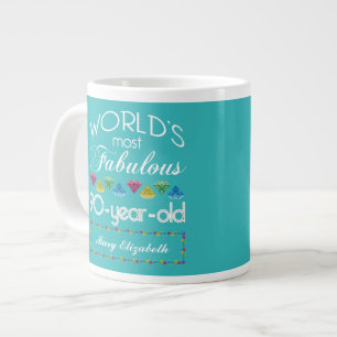 90. Geburtstag Fantastisches Gem Turquoise Jumbo-Tasse