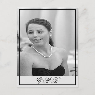 90. Geburtstag Foto Monogram Elegant Geburtstag Postkarte