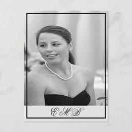 90. Geburtstag Foto Monogram Elegant Geburtstag Postkarte