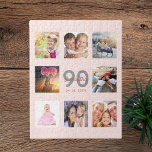 90. Geburtstag Foto Rose Gold rot Rosa Puzzle<br><div class="desc">Ein einzigartiges 90. Geburtstagsgeschenk oder Sake, das ihr Leben mit einer Collage von 8 deiner Fotos feiert. Fügen Sie Bilder von ihrer Familie, Freunden, Haustieren, Hobbys oder Traumreise Ziel. Personalisieren und fügen Sie einen Namen, Alter 90 und ein Datum. Graue und dunkle Rose goldfarbene Buchstaben. Elegante und trendige rosa Hintergrundfarbe....</div>
