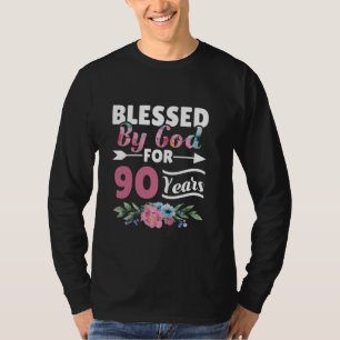 90. Geburtstag Frau Mann gesegnet von Gott für 90 T-Shirt