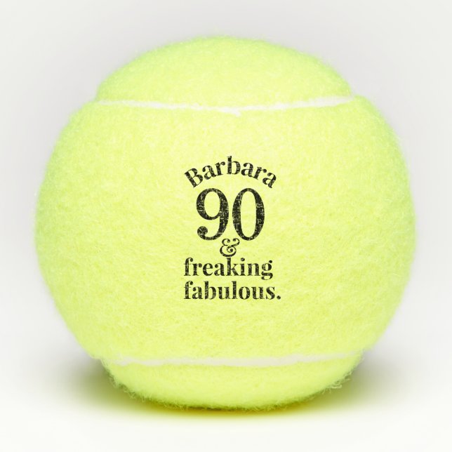 90. Geburtstag Funny Fabulous Personalisiert Tennisbälle (Vorderseite)
