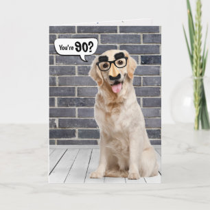 90. Geburtstag Funny Golden Retriever Card Karte