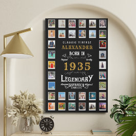 90. Geburtstag geboren 1935 Fotos Collage Künstlicher Leinwanddruck