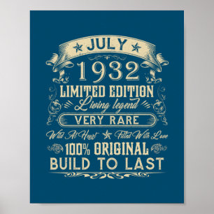 90. Geburtstag Geschenke 90 Jahre alt Retro Vintag Poster