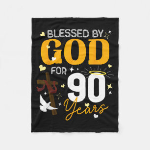 90. Geburtstag Gesegnet von Gott für 90 Jahre alte Fleecedecke