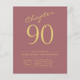 90. Geburtstag Gold Pink Einladung Flyer