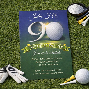 90. Geburtstag Golf-Thema  Einladung