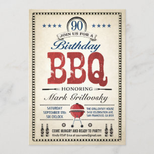 90. Geburtstag GRILLEN Einladungen