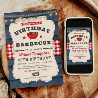 90. Geburtstag GRILLEN Summer Barbecue Party Einla Einladung