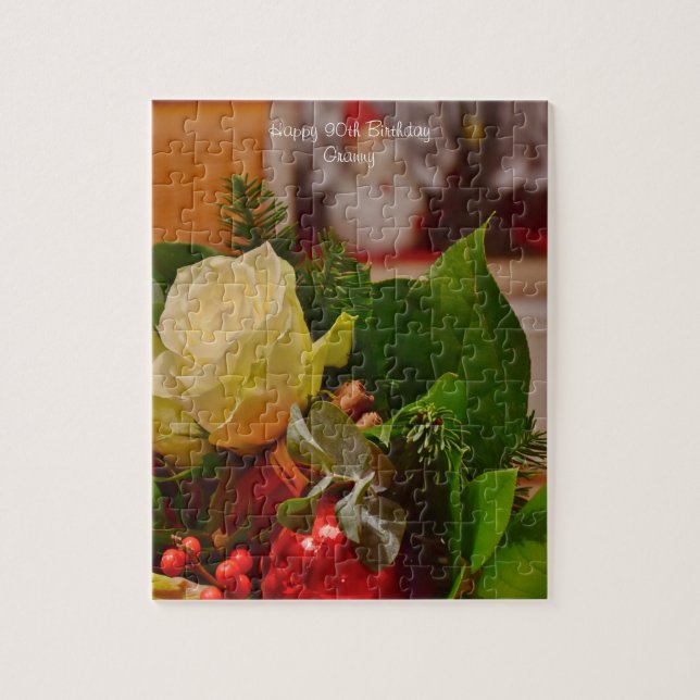 90. Geburtstag Großmutter. Puzzle (Vertikal)