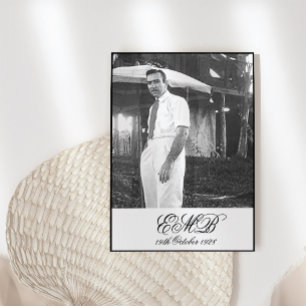 90. Geburtstag Male Stilvolles Foto Monogram Gebur Einladung