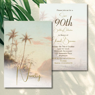 90. Geburtstag männlich tropisch vintage Palme Geb Einladung