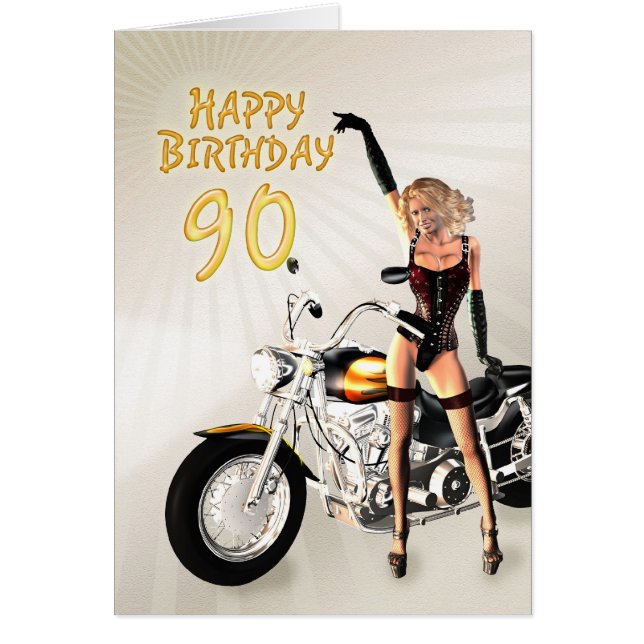 90. Geburtstag mit Mädchen und einem Motorrad (Vorne)