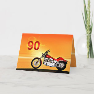 90. Geburtstag Motorrad Sonnenuntergang Karte