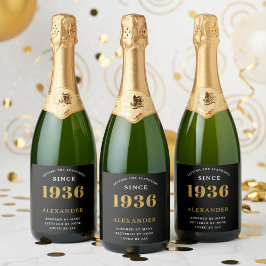 90. Geburtstag Name 1936 Schwarz Gold Elegant Chic