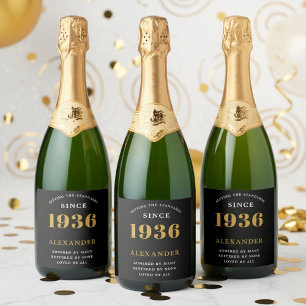 90. Geburtstag Name 1936 Schwarz Gold Elegant Chic