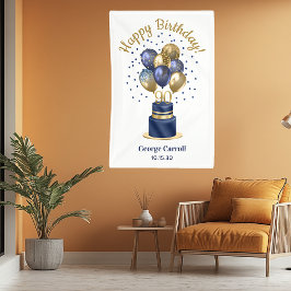 90. Geburtstag Navy Blue Balloon Cake Banner